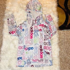 Little girl size 7/8 adidas colorful hoodie in excellent condition